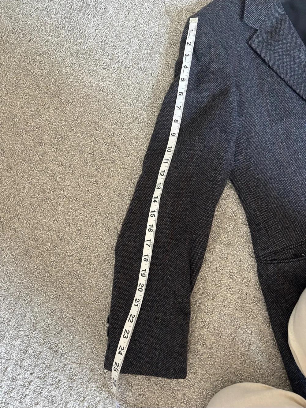 Adams Row by Richman Wool Gray Herringbone Men's Blazer
